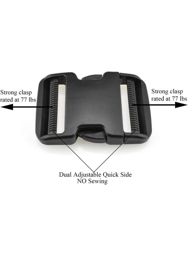 أبازيم SGH سميكة للغاية من الدرجة العسكرية مزدوجة قابلة للتعديل سريعة الفك بعرض 5.08 سم و6 مقاطع كبس بدون خياطة استبدال بلاستيكي شديد التحمل لحزام النايلون وغطاء القارب الخلفي - Image 3