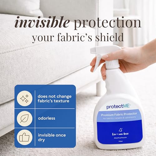 protectME Fabric Protector and Stain Resistant Spray - Upholstery Fabric Spray for Stain Guard for Carpet, Shoes, Couch, Sofa - Non Toxic, Water Based Furniture Protector - 84.5 Fl. Oz. - Image 5