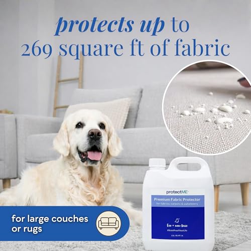 protectME Fabric Protector and Stain Resistant Spray - Upholstery Fabric Spray for Stain Guard for Carpet, Shoes, Couch, Sofa - Non Toxic, Water Based Furniture Protector - 84.5 Fl. Oz. - Image 4