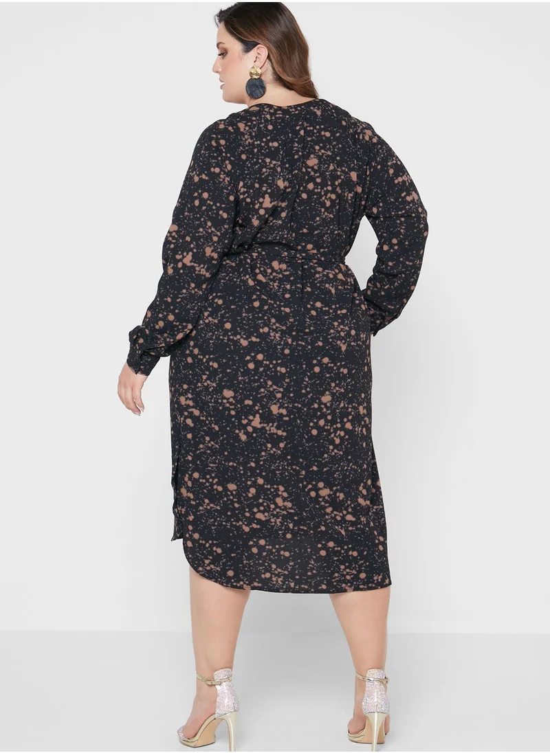 Avenue Printed V-Neck Dress