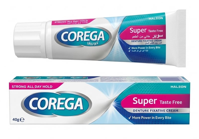 سوبر كريم لتثبيت أطقم الأسنان بدون طعم – 40 جم