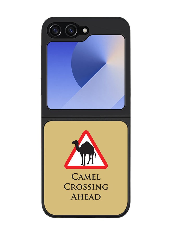 Stylizedd Rugged Black edge case for Samsung Galaxy Z Flip6, Slim fit Soft Case Flexible Rubber Edges Anti Drop TPU Gel Thin Cover -  Camel Crossing - Image 1