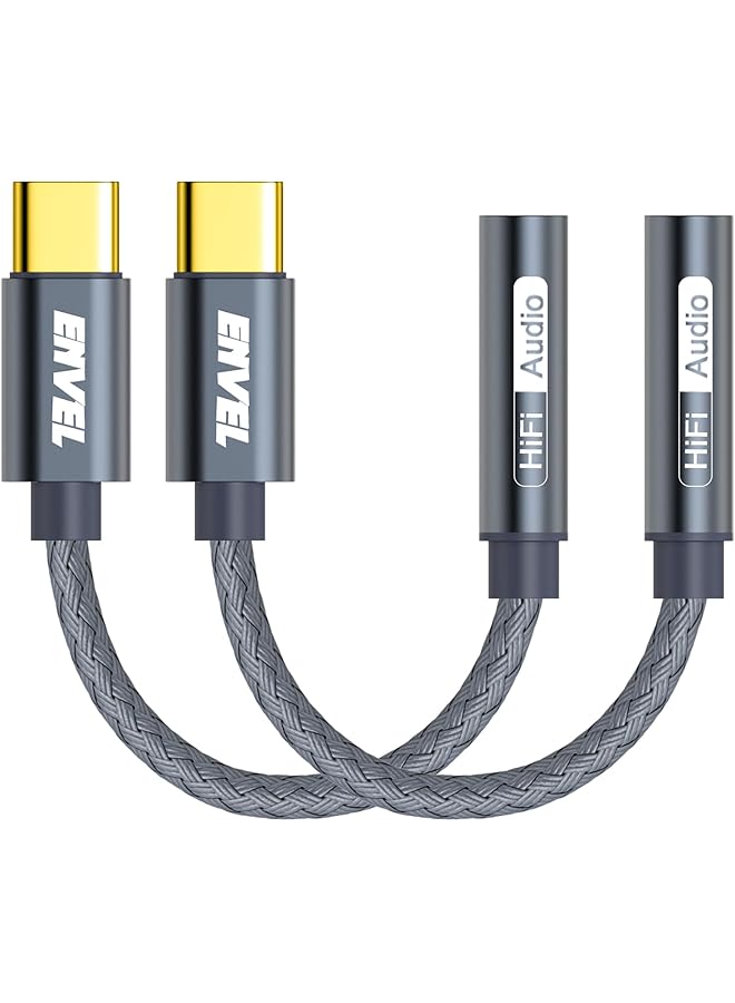 إنفيل محول سماعة رأس USB C إلى 3.5 مم أنثى من النوع C إلى كابل مقبس صوت Aux متوافق مع Samsung Galaxy S23 S22 S21 S20 Fe Ultra S20+ Plus Ipad Pro 2022 2021 2020 2018 Google Pixel 5 6 7 - Image 1