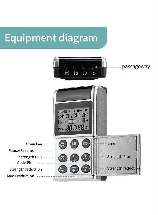 ZetRA Low Frequency Pulser Physiotherapy Device - Muscle Stimulator + Back Pain Relief and Management (Includes Electrode Pads) - Image 3