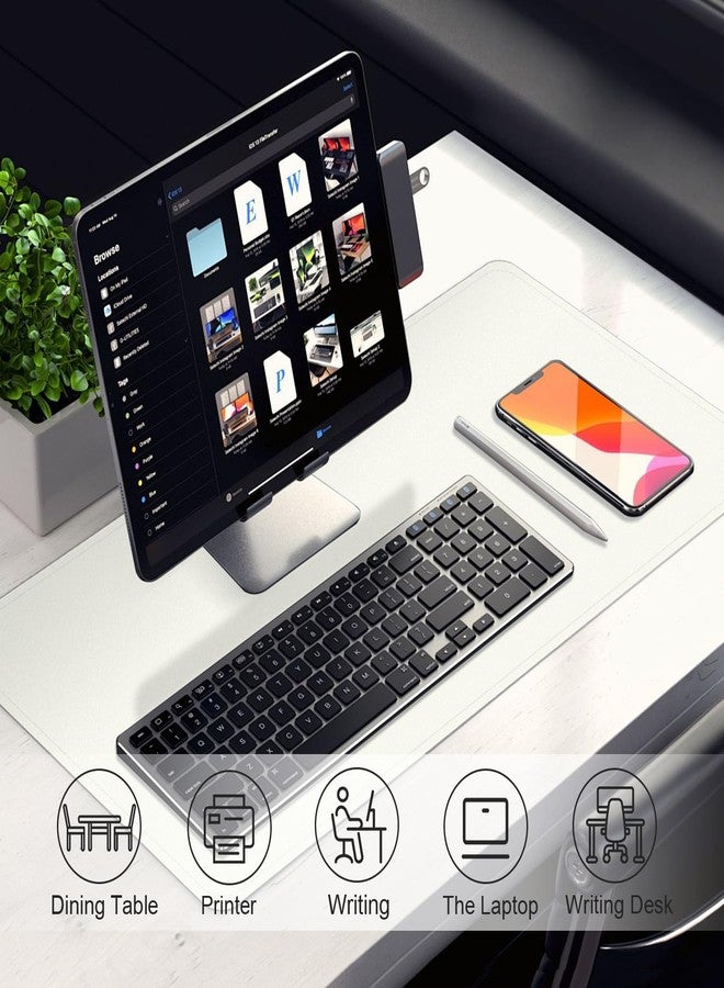BLESWIN Leather Desk Mat, Waterproof Laptop Mat for Desk, Easy to Clean Office Desk Mat, Desk Mat, Large Writing Mat (White, 100 x 43 cm) - Image 5