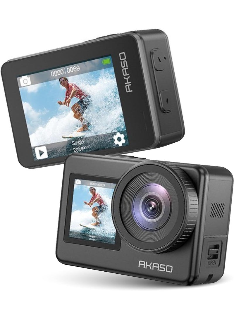 AKASO Brave 7 Action Camera 4K60FPS 20MP with 256GB U3 MicroSDXC Memory Card, Waterproof Camera with Touch Screen IPX8 33FT EIS 2.0 Upgraded Version - Image 1