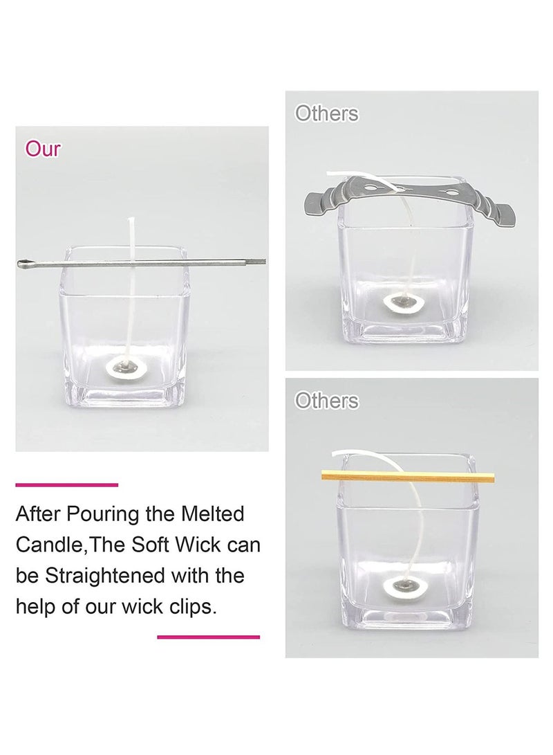 NIBEMINENT Candel Wick Holders, 4.7 Inch Holders for Candle Making, 20 Pcs Metal Centering Tool  - Image 5
