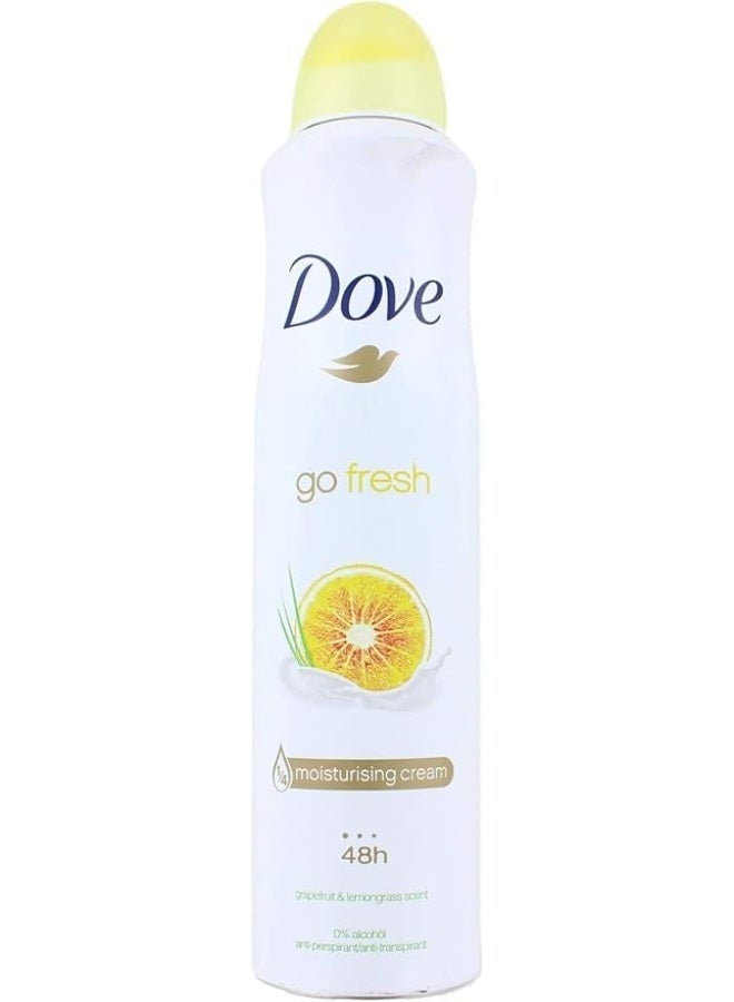 Dove Deodorant Spray Go Fresh Grapefruit & Lemongrass 250 Ml (Packaging May Vary) - Image 1