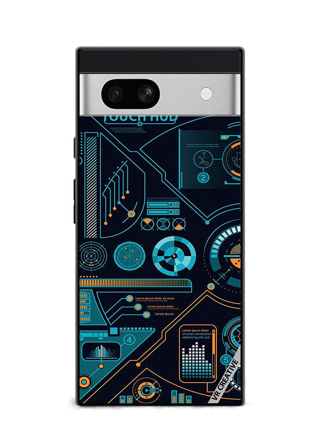 VR CREATIVE Protective Case Cover For Google Pixel 7a Touch Hud Design Multicolour - Image 1