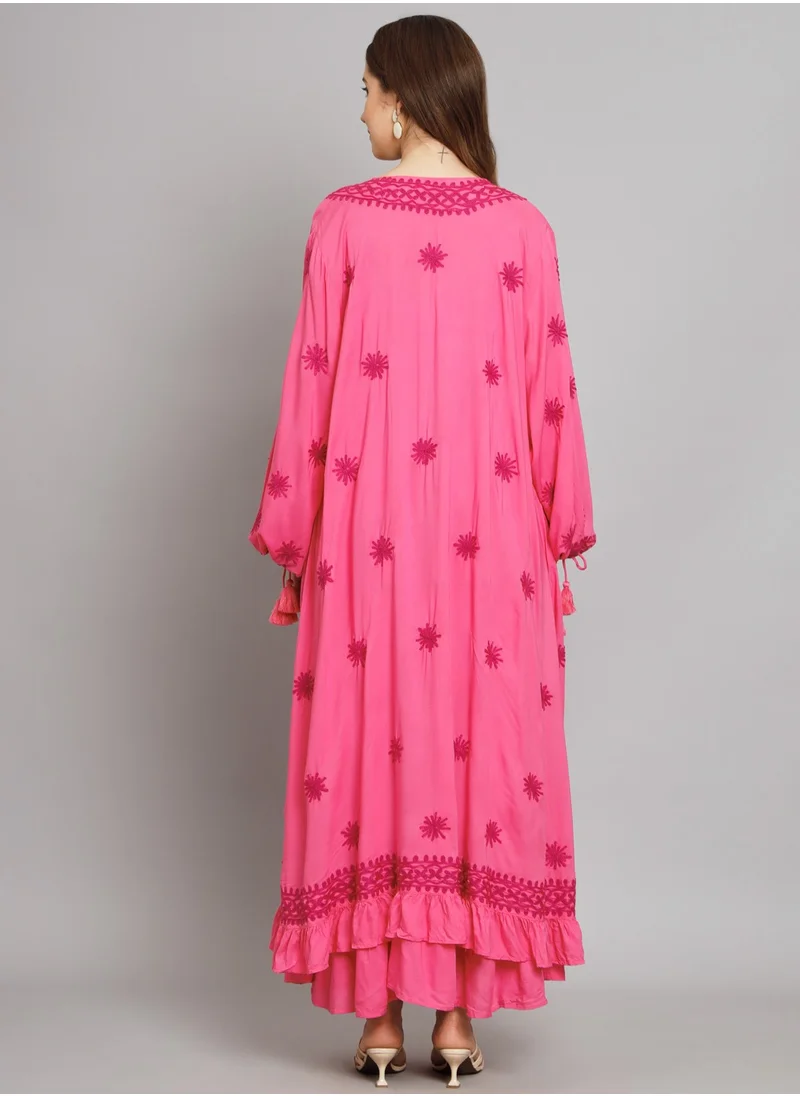 Alaya Hand Embroidered Chikankari Modal Kaftan-AL3605