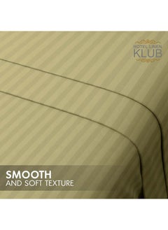 Hotel Linen Klub Stripe Microfiber Olive Fitted Sheet Double 120x200 cm  - Image 5