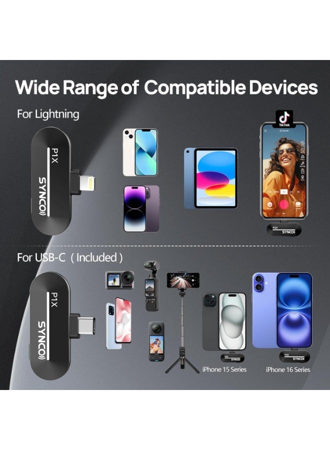 SYNCO P2XT 2 Mics Wireless Lavalier Microphone USB-C for iPhone 15 Android Type-C Devices Professional Lapel Mic for YouTube TikTok Streaming Vlog Recording - Image 3