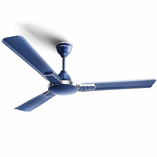 LONGWAY Wave P1 1200 mm/48 inch 400 RPM Ultra High Speed 3 Blade Star Rated Anti-Dust Decorative Ceiling Fan 2 Years Warranty (Silver Blue, Pack of 1) - Image 1