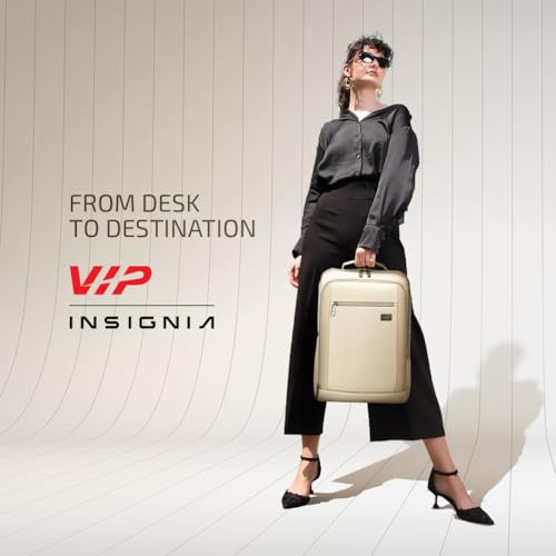 VIP VOGUE 17 Inch Compatible Laptop Backpack 27L + 5L Expandable | Water-Resistant with 3 Compartments | Padded Laptop Sleeve, Side Bottle Pocket | Office & Travel Backpack for Men & Women (Beige) - Image 2