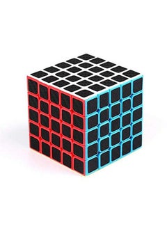 Speed Cube 5X5X5, Smooth Magic Carbon Fiber Sticker Speed Cubes, Enhanced Version Black