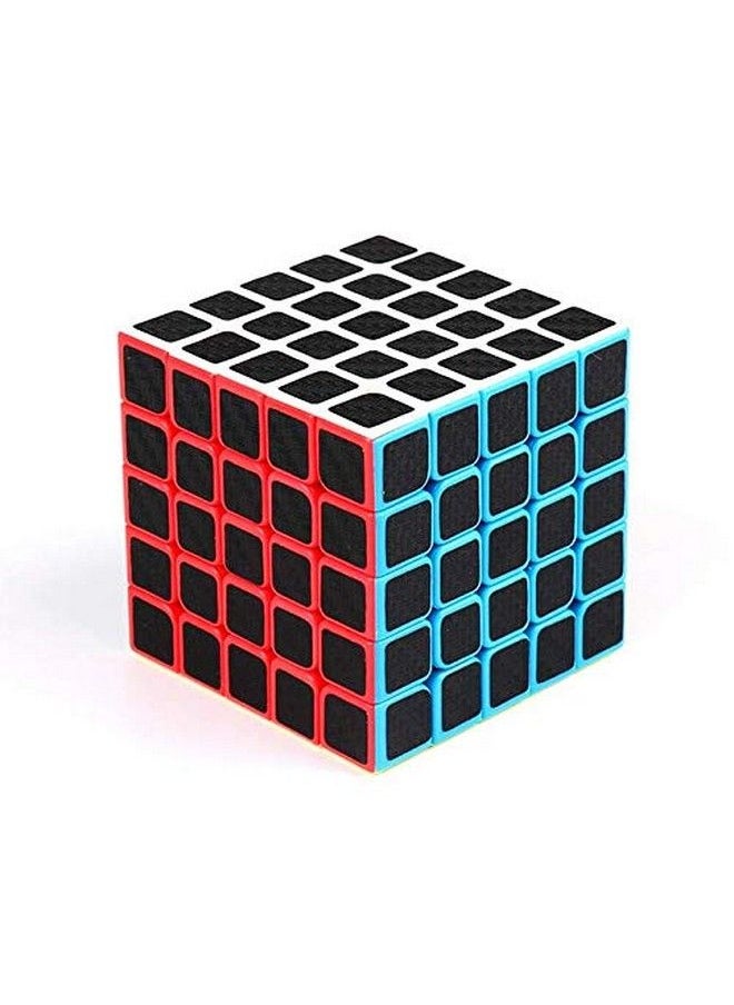 CFMOUR - Speed Cube 5X5X5, Smooth Magic Carbon Fiber Sticker Speed Cubes, Enhanced Version Black - Image 1