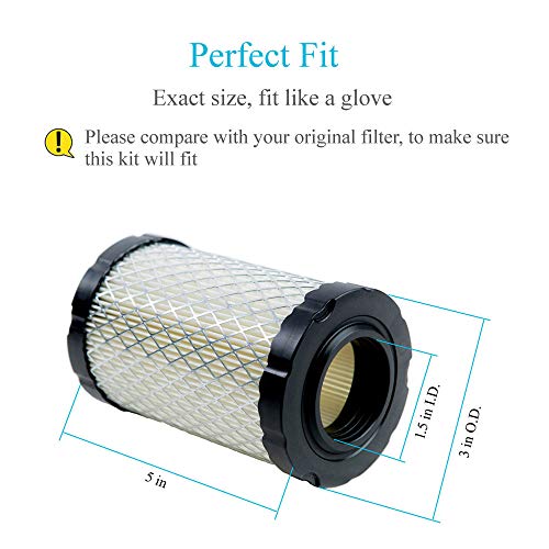 HOODELL 2 Pack 796031 Air Filter + Pre Cleaner Compatible with 591334 594201 797704, Husqvarna YTH22V46, John Deere D100, Pro Performance for Lawn Tractor and More - Image 3