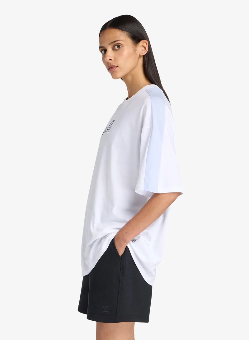 New Balance  Linear Heritage Oversized T-Shirt for Women | Best Price UAE