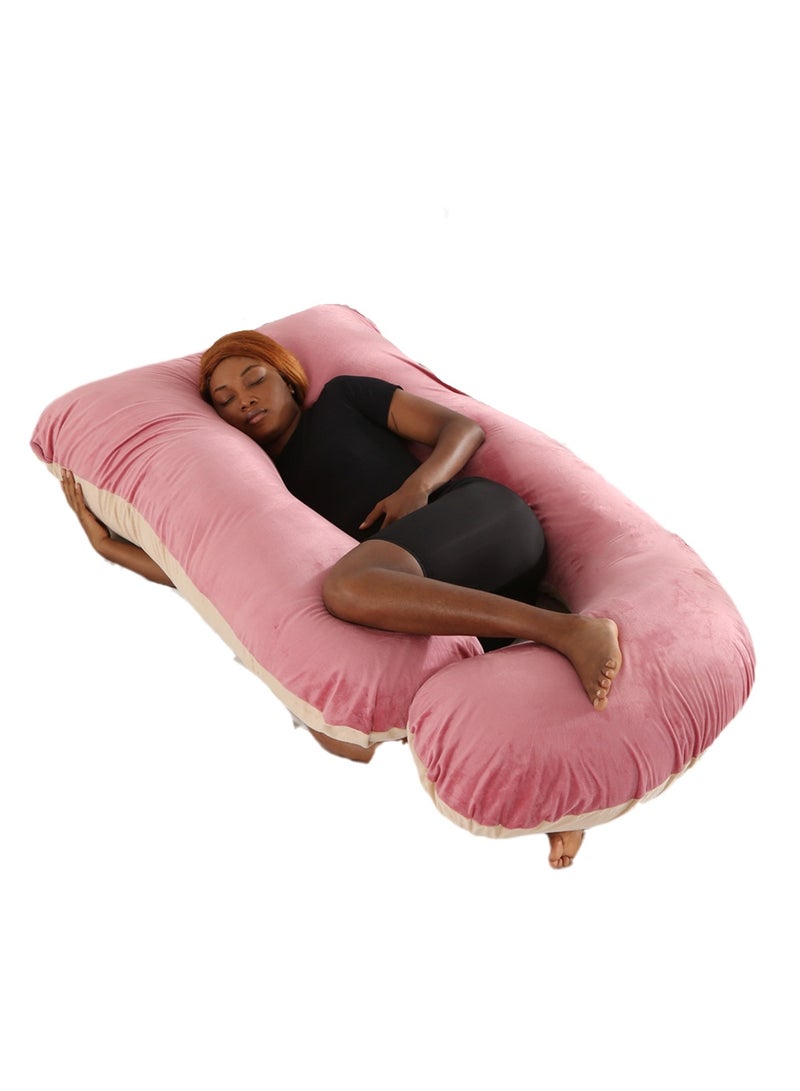 Crystal Velvet Maternity Pillow Maternity Belly Support Pillow Core Side Sleeping Pillow Waist Support Pillow - Image 1