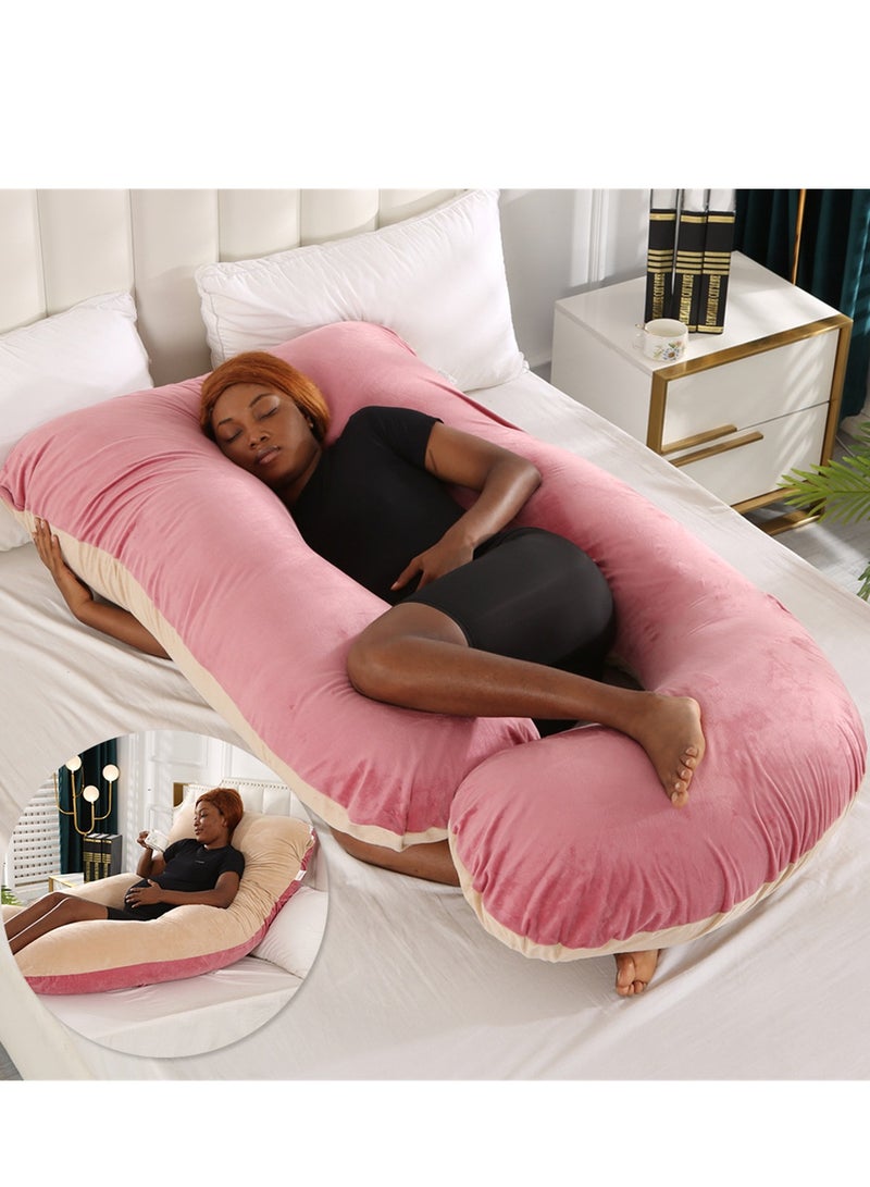 Crystal Velvet Maternity Pillow Maternity Belly Support Pillow Core Side Sleeping Pillow Waist Support Pillow - Image 2