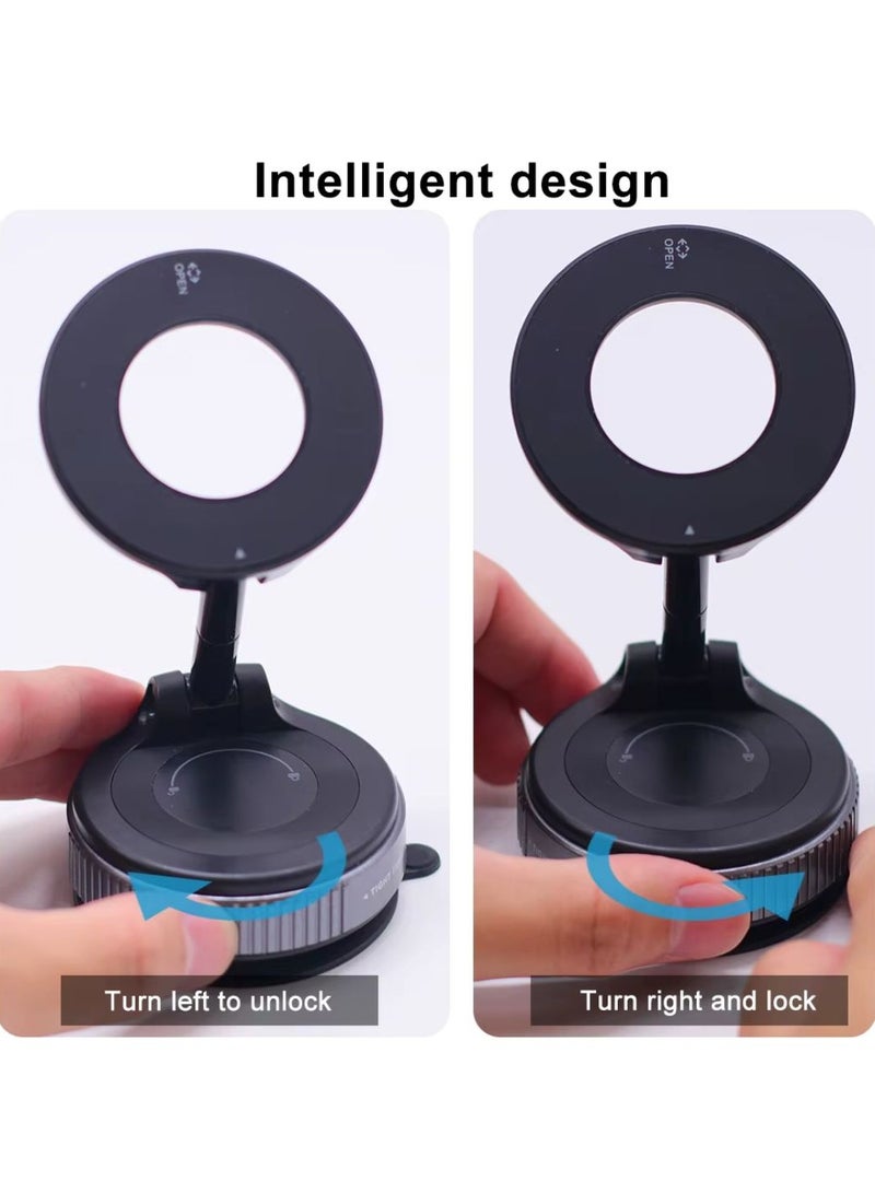 K007 Magnetic Car Phone Holder 360° Rotation | Strong Vacuum Suction Car Mount | MagSafe Compatible Stand | Universal For All Smartphones - Image 2