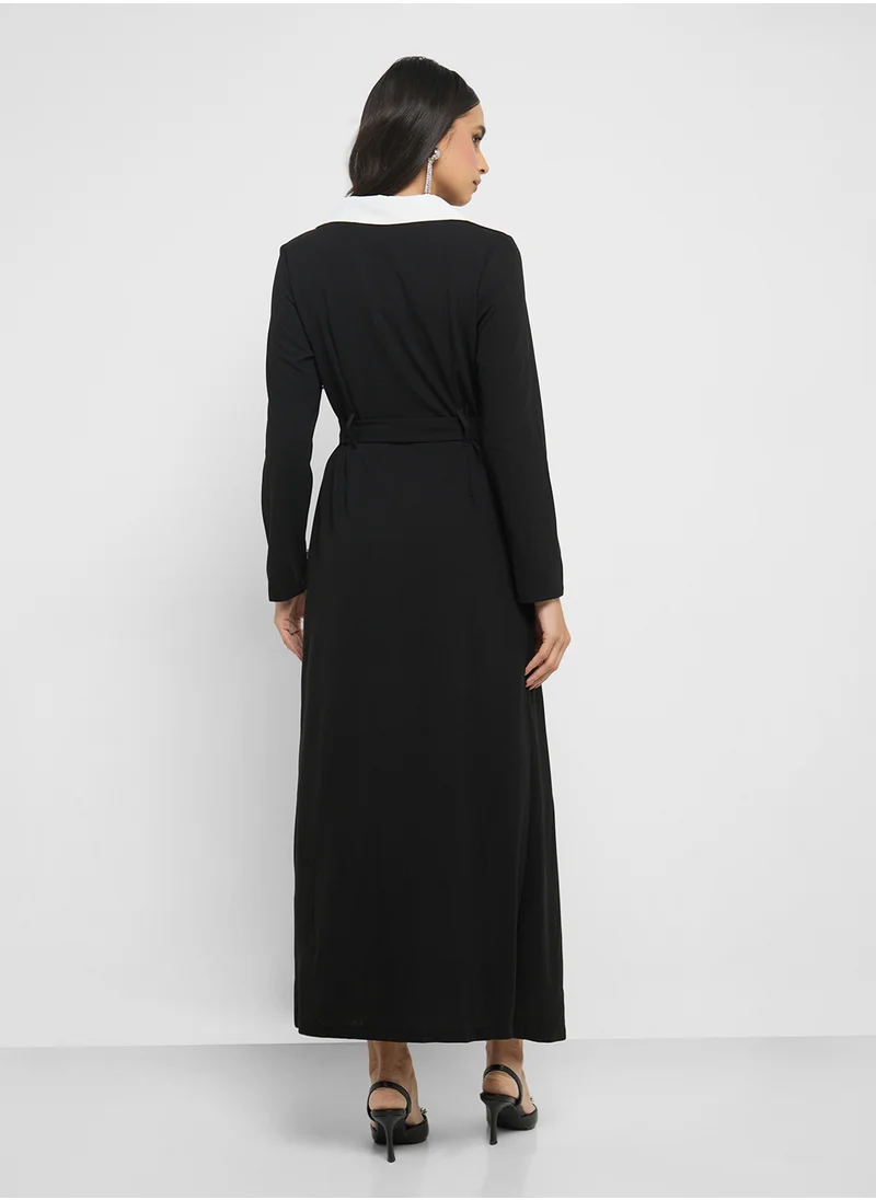 خزانة Contrast Toned Blazer Abaya