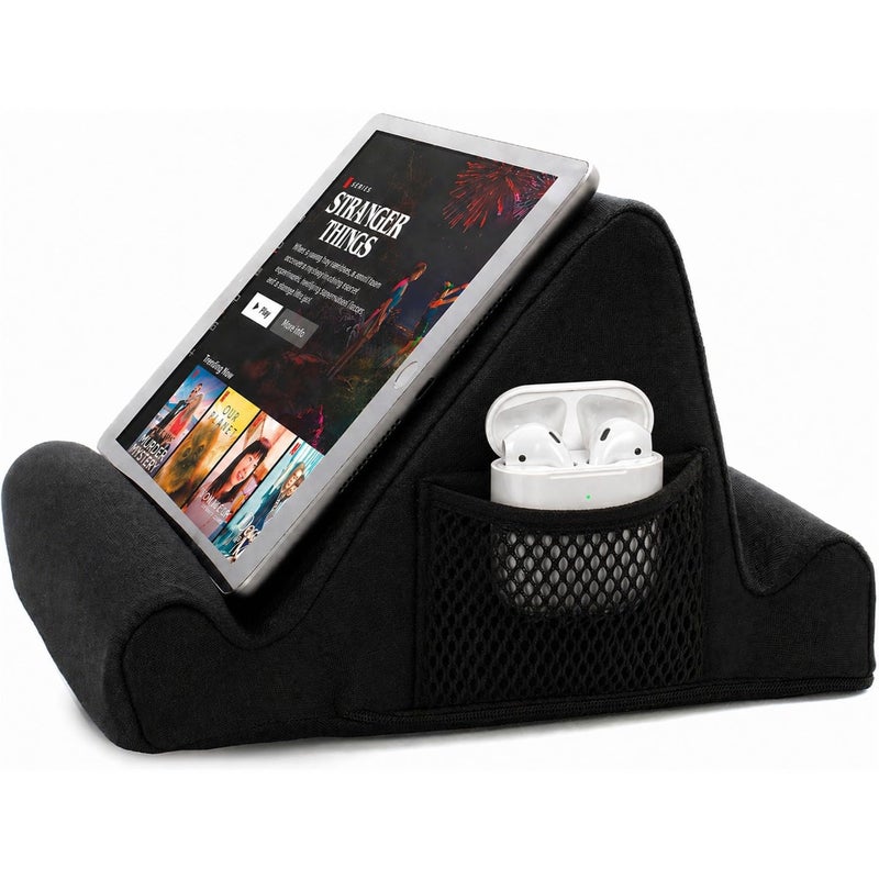 Brookstone Tablet Lap Cushion Tablet and Phone Holder for Bed Flights and Travel Two Angled Memory Foam Lap Desk for Reading and Hands Free Viewing Compatible iPad and Kindle Accessories Black - Image 2