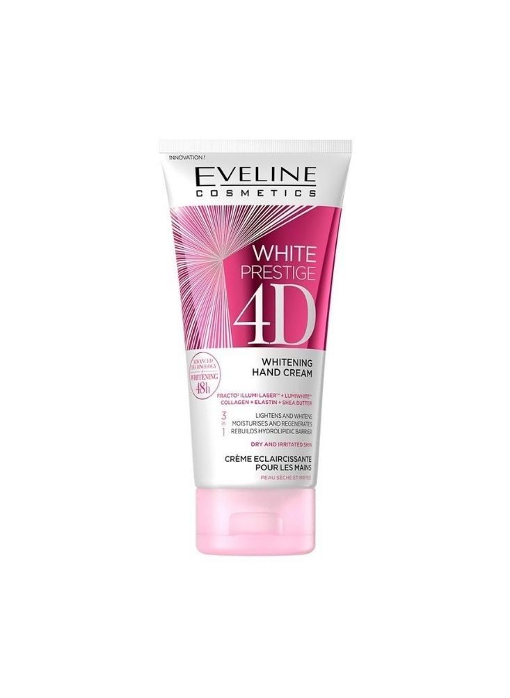 كريم تبييض اليدين إيفلين وايت بريستيج فور دي ١٠٠ مل - تركيبة مُشرقة ومرطبة للبشرة الجافة