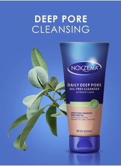 Noxzema Noxzema Ultimate Clear Daily Deep Pore Oil-Free Cleanser for Soft, Smooth Skin - Noxzema Daily Face Wash for Women and Men, Noxzema Facial Cleanser for Acne Prone Skin, 6 Oz Ea (Pack of 4)  - Image 4