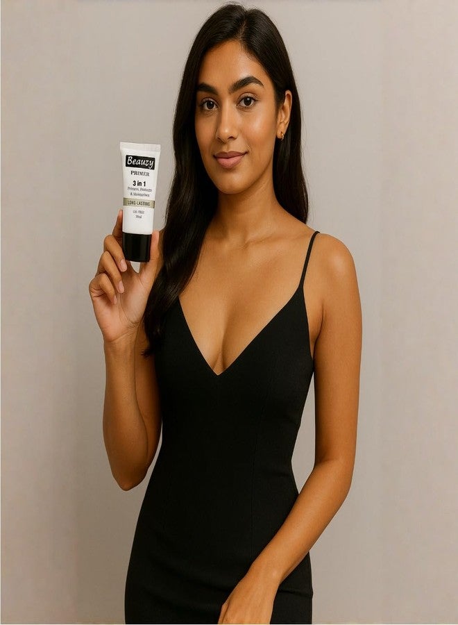 Beauzy Primer 3 in 1 for Face Makeup | Hydrating, Lightweight & Long- Lasting | All Skin Types | Oil-Free | Minimises Pores | Toxic & Cruelty Free | 30ml - Image 5