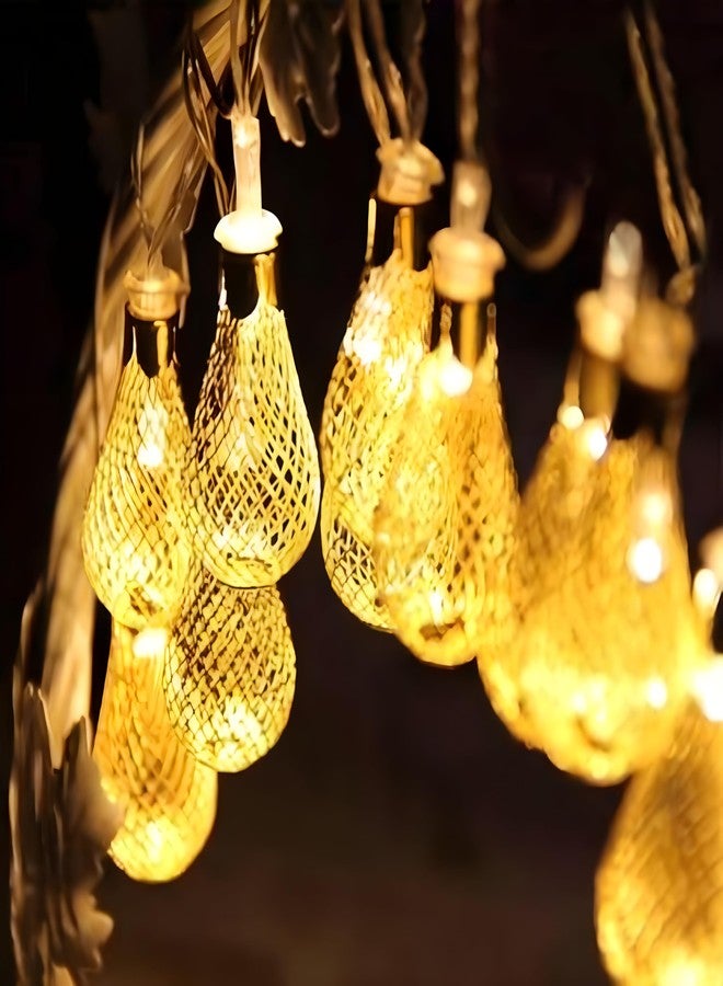 ATULUX 10 LED Golden Star Metal Decor Warm Color, 14ft Golden Metal String Light for Home Decoration, Aesthetic Room Decor Lights, Decorative Lights - Image 1