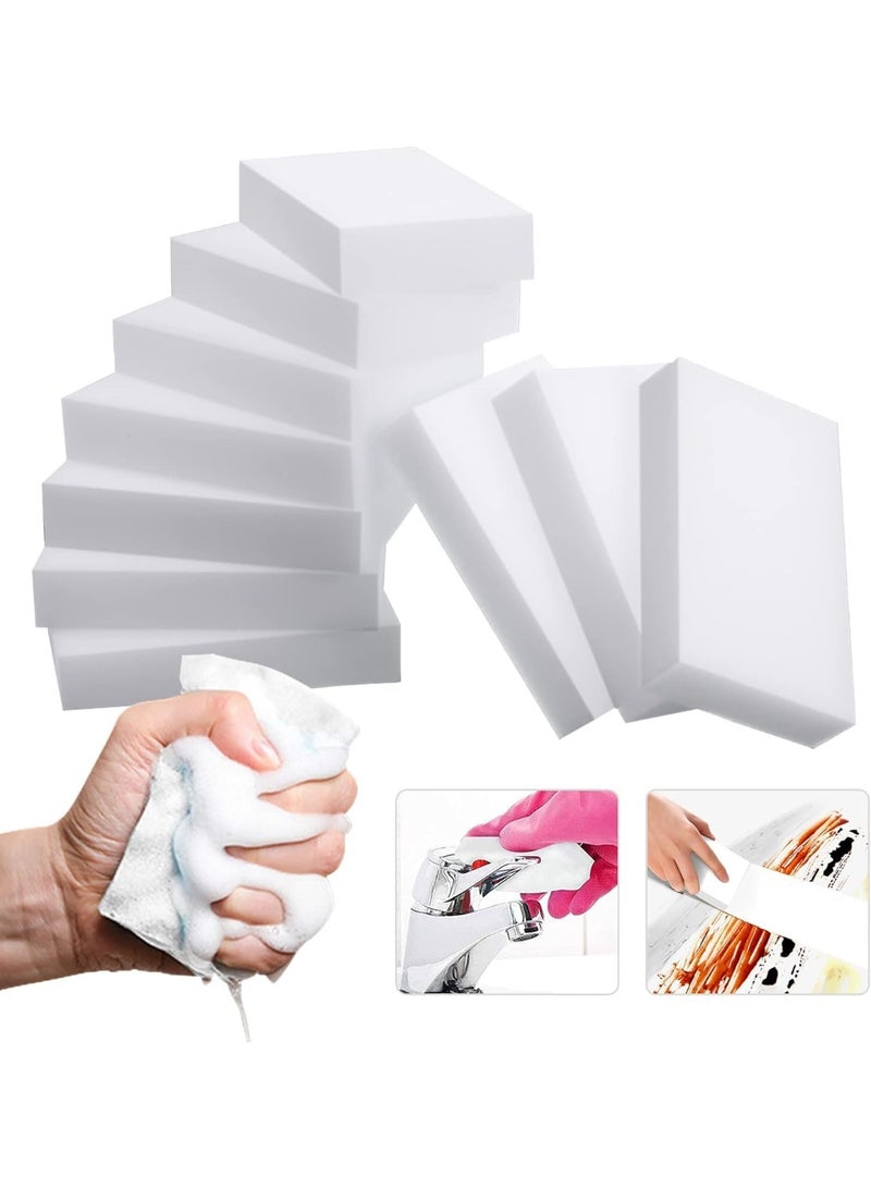 م اكس م ممحاة إسفنجية سحرية، 10 عبوات من إسفنجة الميلامين الرغوية، وسادات تنظيف منزلية متعددة الوظائف غير قابلة للخدش للمطبخ والحمام وحوض الاستحمام والمغسلة والأثاث والسيارة والجدران (10 قطع) - Image 1