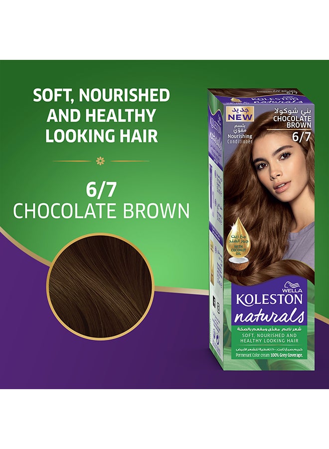 WELLA Koleston Naturals Hair Color 6/7 Chocolate Brown 50+50+10ml - Image 2