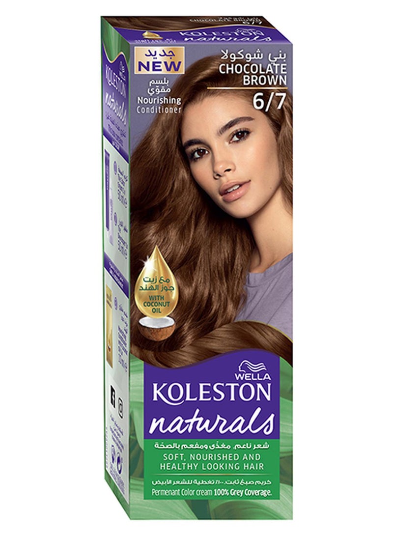 WELLA Koleston Naturals Hair Color 6/7 Chocolate Brown 50+50+10ml - Image 1