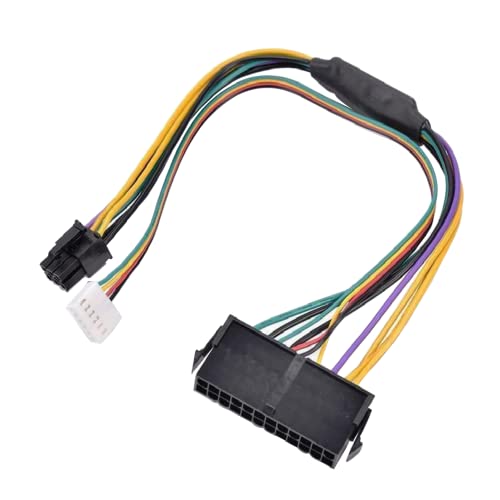 Paruht ATX Main 24 Pin Female to 6 Pin Male 6 Pin PCI-E PSU Power Adapter Supply Cable Connector for HP Elite(White) - Image 1