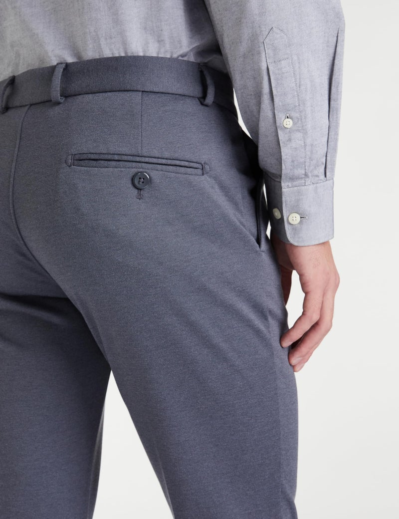 Peter England Men's Mid Rise Premium Formal Stretchable Knit Super Slim Fit Trouser | Comfort Lycra | 360-Degree Stretch Charcoal Grey, 30 - Image 5