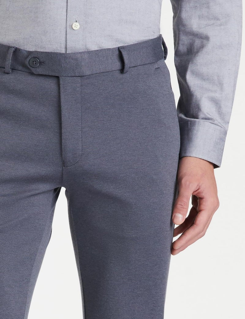 Peter England Men's Mid Rise Premium Formal Stretchable Knit Super Slim Fit Trouser | Comfort Lycra | 360-Degree Stretch Charcoal Grey, 30 - Image 4