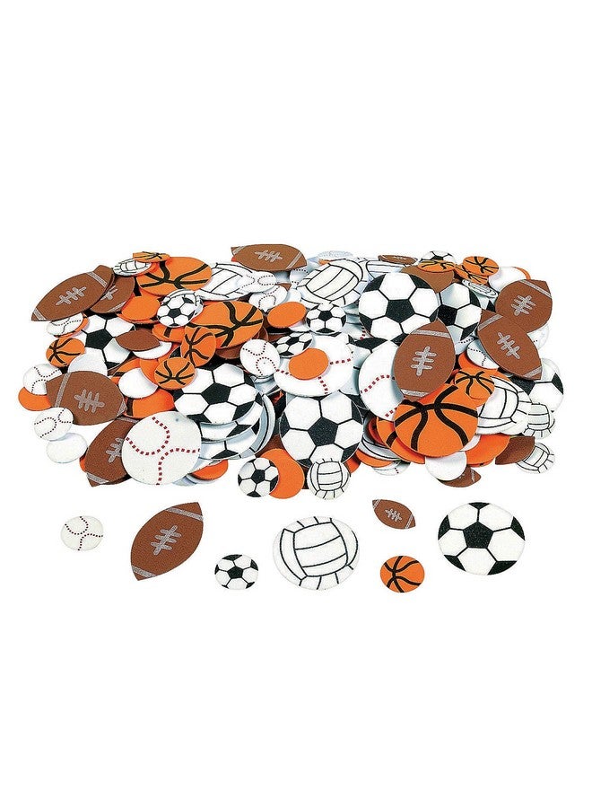 Fun Express Foam Sports Stickers for Kids - Adhesive Foam Sticker Pack - VBS Vacation Bible School Supplies/Decor - 500 Piece Sports Ball Foam Shapes - Crafts for Kids and Fun Home Activities - Image 1