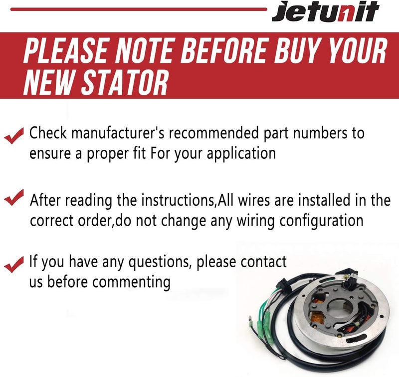 jetunit Store Stator for Yamaha Jetski 6R8-85560-10-00,62T-85560-00-00,6R7-85560-10-00 Wave Raider 700 /Wave Venture 700 /SuperJet 700 /Wave Blaster 700 /Wave Runner III/XL 700 1994-2017 - Image 3