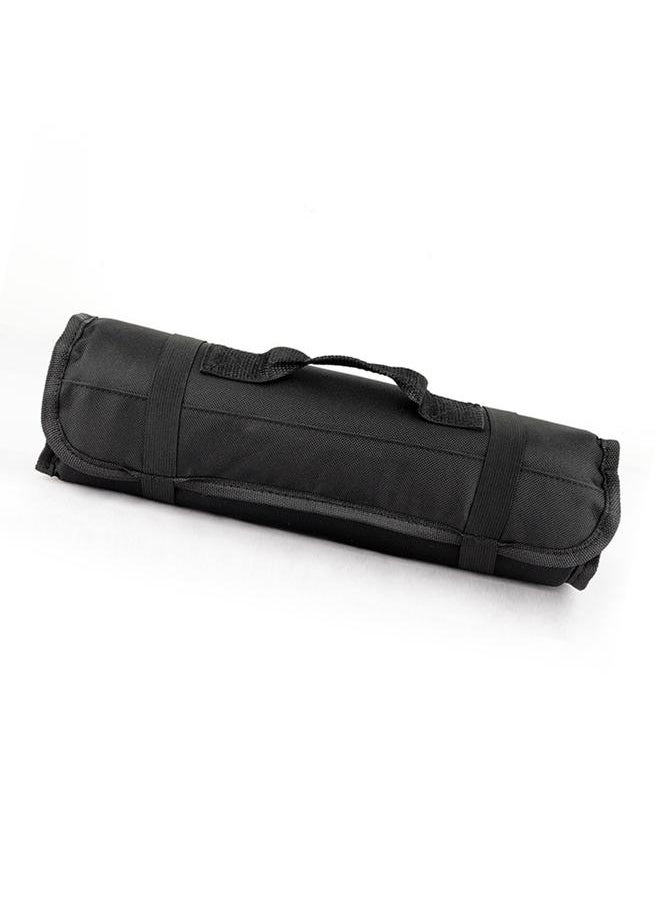Thoraya Chef Tool Roll Bag Oxford Cloth Portable Fork Tool Case Holder Pouch with Handle for Culinary Traveling Black  - Image 3