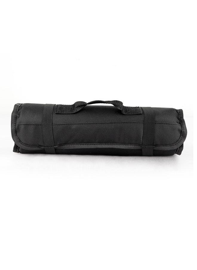 Thoraya Chef Tool Roll Bag Oxford Cloth Portable Fork Tool Case Holder Pouch with Handle for Culinary Traveling Black  - Image 1