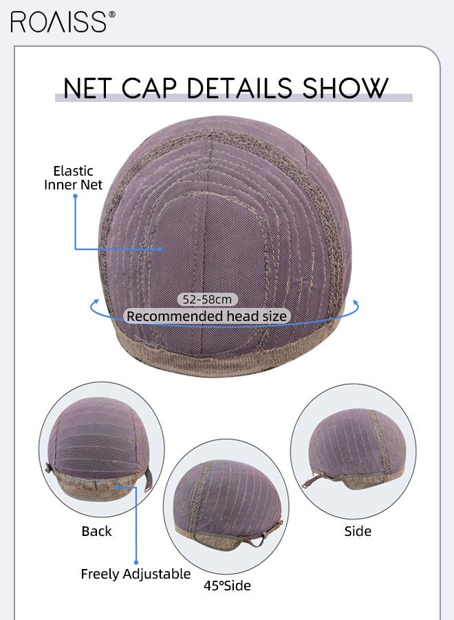 رويس شعر مستعار طويل مجعد مع غرة للنساء، شعر مستعار صناعي ناعم طبيعي مقاوم للحرارة لحفلات الزفاف والارتداء اليومي، أسود بني، 68 سم (26.78 بوصة) - Image 5