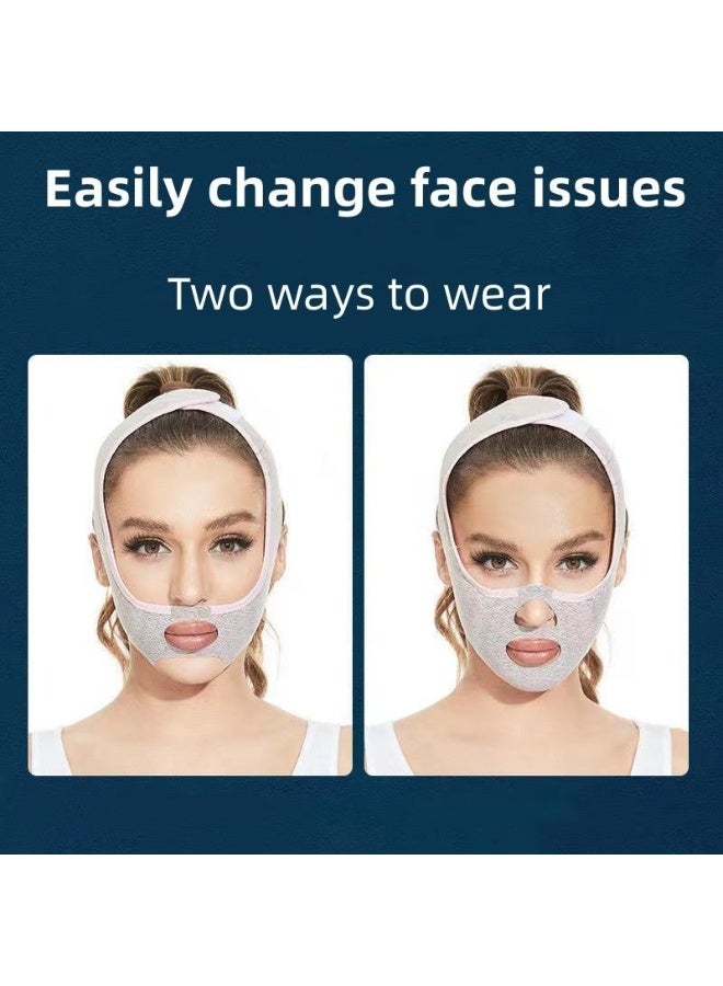 قناع شد الوجه على شكل V قابل لإعادة الاستخدام - حزام تنحيف ورفع الذقن المزدوج والخدين - رباط شد الوجه والرقبة لتحسين خط الفك وتقليل الترهلات - قناع رفع الوجه للنساء والرجال بخامة ناعمة وقابلة للتعديل - Image 2