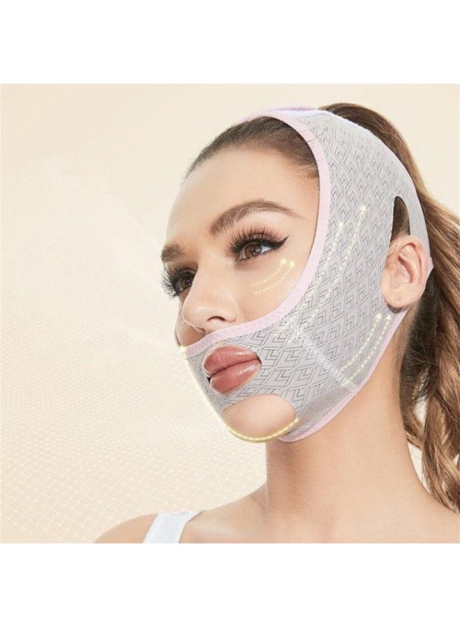 قناع شد الوجه على شكل V قابل لإعادة الاستخدام - حزام تنحيف ورفع الذقن المزدوج والخدين - رباط شد الوجه والرقبة لتحسين خط الفك وتقليل الترهلات - قناع رفع الوجه للنساء والرجال بخامة ناعمة وقابلة للتعديل - Image 3