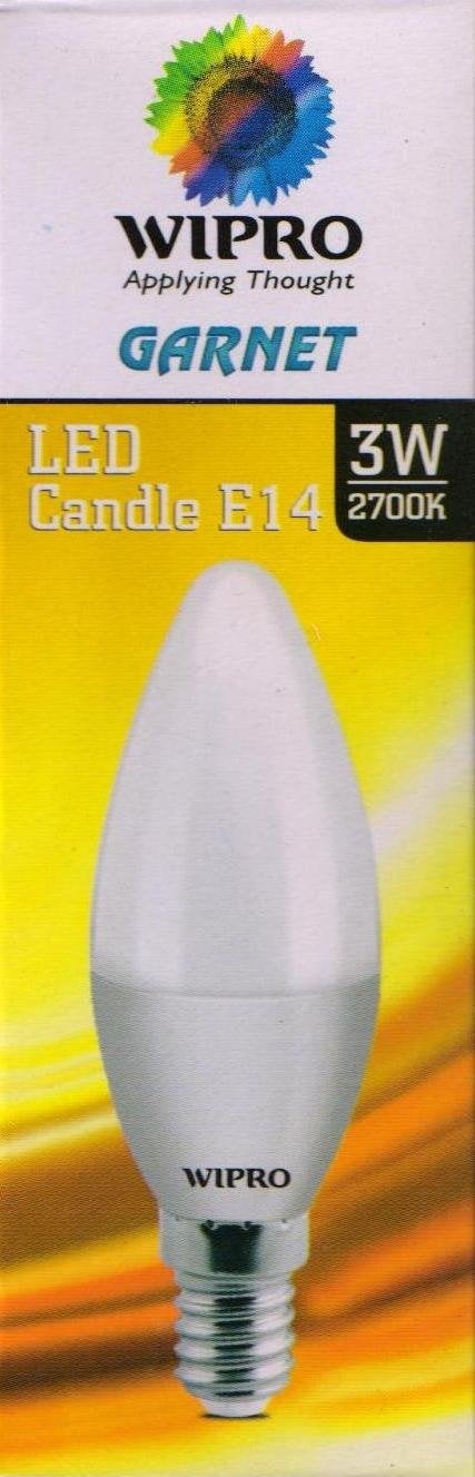 Wipro Garnet 3 W E14 Base Clear Candle LED Culb | Warm White (2700K) | Pack of 2 | Clear optics for sparkling effect | LED Filament Bulb for Home, office, chandellior, decorative lamp shade - Image 2