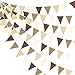 pinkblume 32Ft Brown Party Decorations Brown Pennant Banner Fabric Triangle Flag Bunting Garland Streamers for Woodland Teddy Bear Baby Shower Jungle Safari Birthday Home Outdoor Garden Decor - Image 3