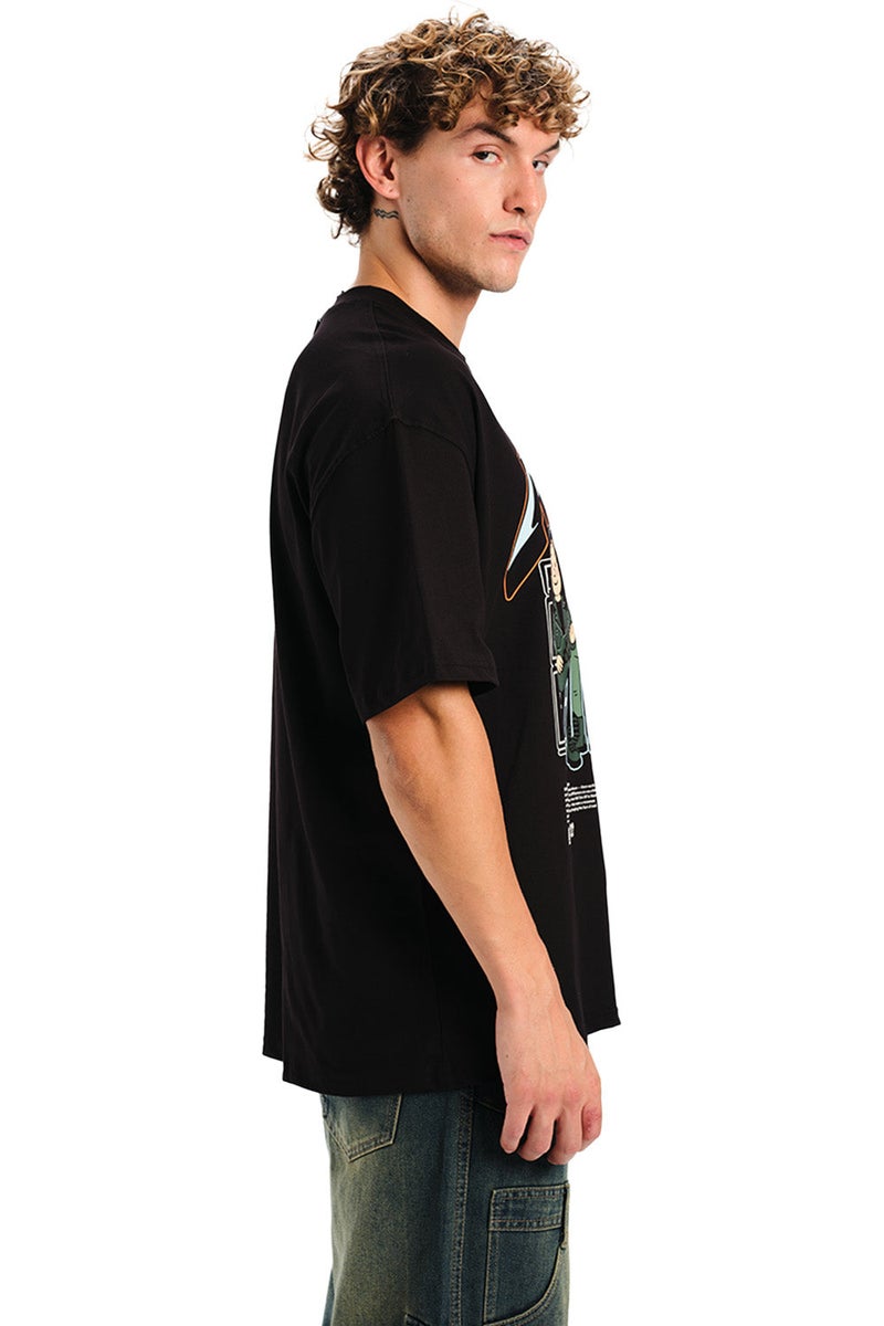 Bonkers Corner Metallica Black Golden Chaos Oversized T-shirt - Image 5