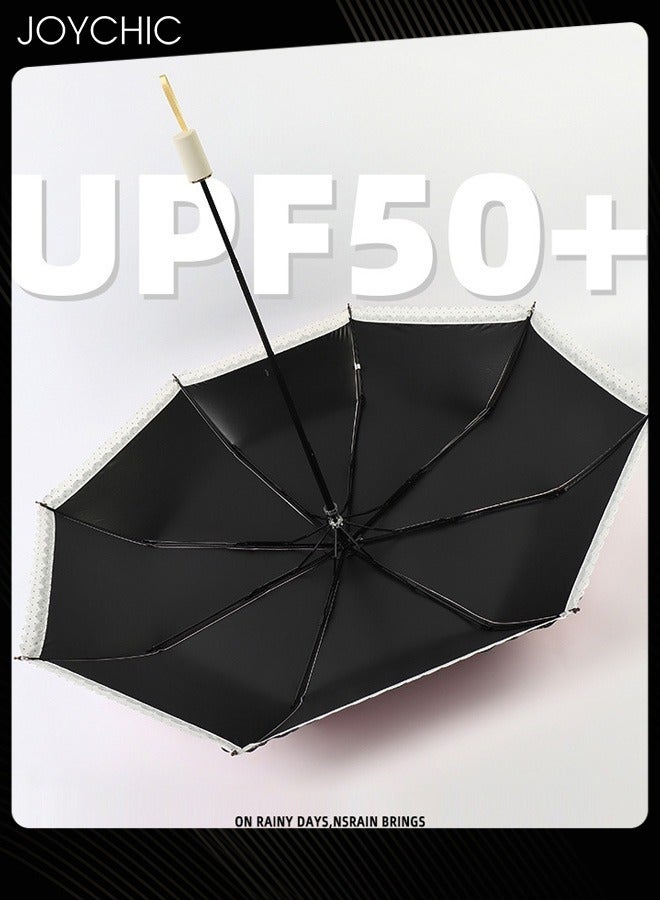 Girls Compact Light Portable Anti-UV Sun-Proof Rain Resistant Travel Umbrella Green