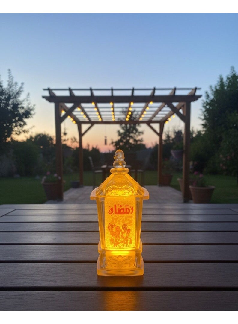 فانوس مصباح شمعه LED لديكور المنزل عليقة بتصميم اسلامي وعيد مبارك وفانوس رمضان الكريم والحفلات عدد 2 ميدالية - Image 1