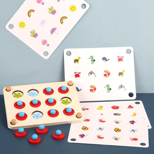 PLUSPOINT Wooden Memory Match the Following Puzzle Toy Training Fun Board Game for Kids Educational Memory Matching Game for Pre-Kindergarten Early Learning Development for Kids 3+ - Image 4